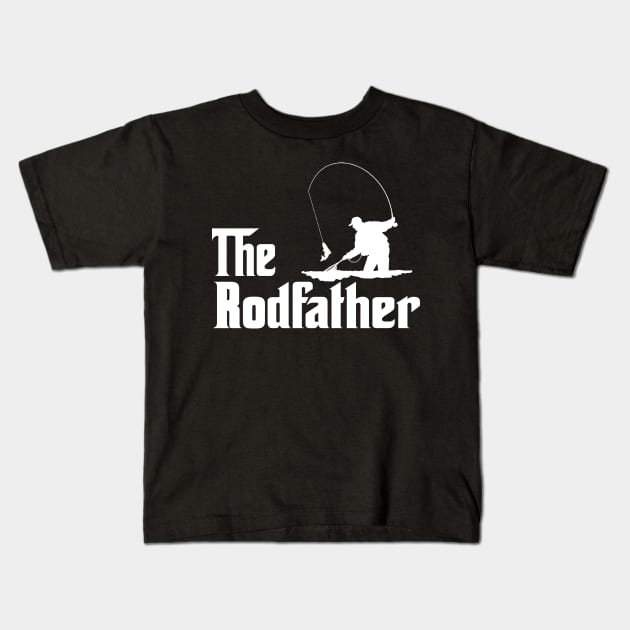 The Rodfather Funny Fishing Gift for Fisherman Kids T-Shirt by DragonTees